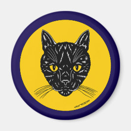 Black Cat Face Magneet