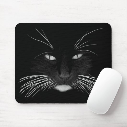 Black Cat Face Muismat (Met muis)