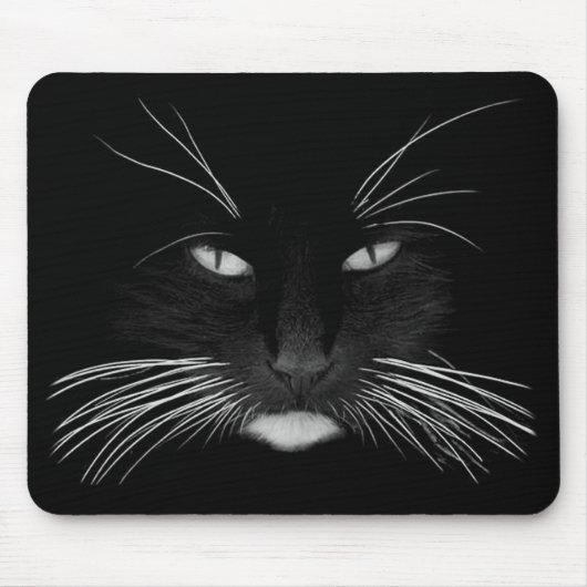 Black Cat Face Muismat (Voorkant)