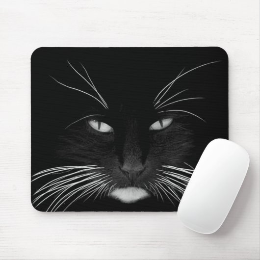 Black Cat Face Muismat (Met muis)