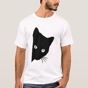 Black Cat face peeping, Peek a Boo, Funny Cat Love T-shirt