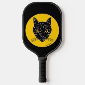 Black Cat Face Pickleball Paddle (Voorkant)