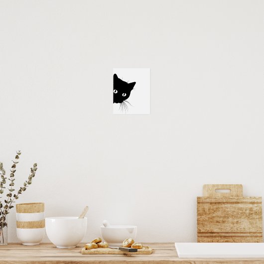 Black Cat Face Poster (Keuken)