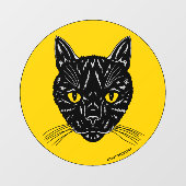Black Cat Face Raamsticker (Vel)
