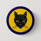 Black Cat Face Ronde Button 5,7 Cm (Voorkant)