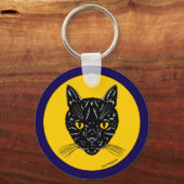 Black Cat Face Sleutelhanger (Achterkant)