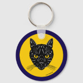 Black Cat Face Sleutelhanger (Achterkant)
