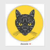 Black Cat Face Sticker (Vel)
