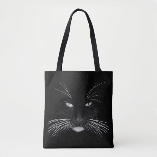 Black Cat Face Tote Bag (Voorkant)