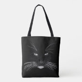 Black Cat Face Tote Bag (Achterkant)