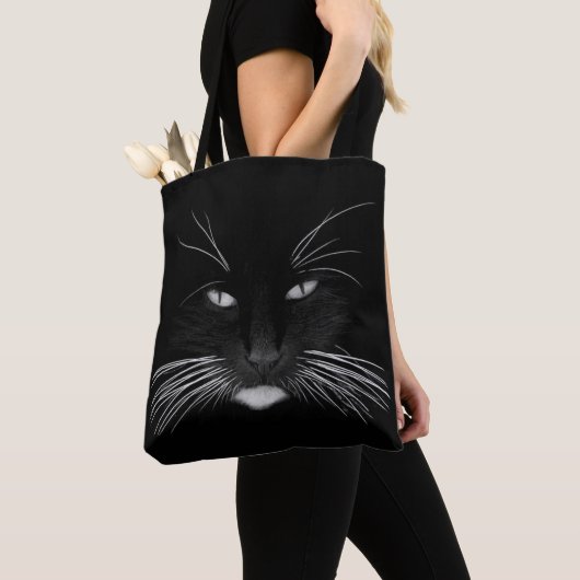 Black Cat Face Tote Bag (Dichtbij)