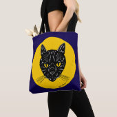 Black Cat Face Tote Bag (Dichtbij)