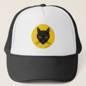 Black Cat Face Trucker Pet (Voorkant)