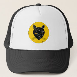 Black Cat Face Trucker Pet