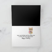 Black Cat Face Verjaardag Kaart (Binnen)