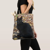 Black Cat Fall-bladeren Fotografie Tote Bag (Dichtbij)
