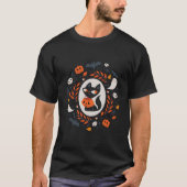 Black Cat Fall Halloween T-shirt (Voorkant)