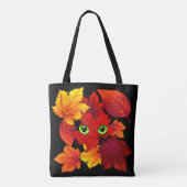 Black Cat Fall verlaat Canvas tas (Achterkant)