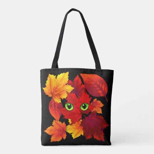 Black Cat Fall verlaat Canvas tas (Achterkant)