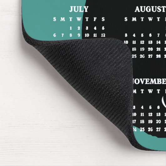 Black Cat Feline Design 2025 Kalender Mousepad Muismat (Hoek)