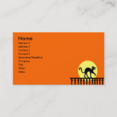 Black Cat Fence Moon Visitekaartje (Voorkant)