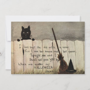 Black Cat Fence Witch's Broom Pet