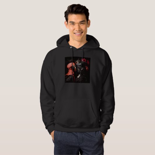 Black Cat Flamingo War Hoodie (Voorkant volledig)