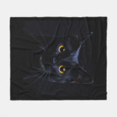 Black Cat Fleece Blanket (Voorkant (Horizontaal))