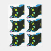 Black Cat Fleece Blanket Deken (Voorkant)