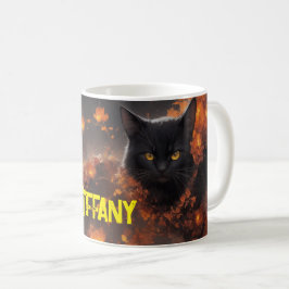 Black Cat Flower Magic Alledaagse Halloween Koffiemok