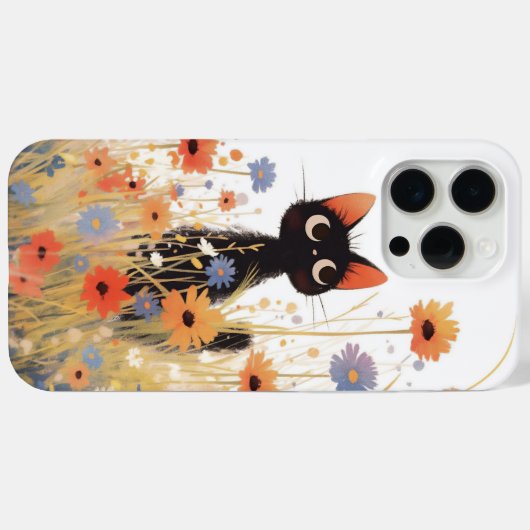 Black Cat Flower Retreat Case-Mate iPhone Case (Achterkant (horizontaal))