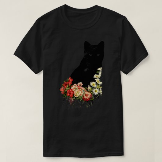 Black Cat  Flower Succes van Tobe Fonseca T-shirt (Design voorkant)
