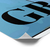 Black Cat & Flowers In Blue Room, add text Poster (Hoek)