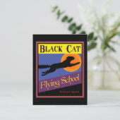 Black Cat Flying School Aangepaste Uitnodigingen (Staand voorkant)