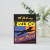 Black Cat Flying School Aangepaste Uitnodigingen (Staand voorkant)