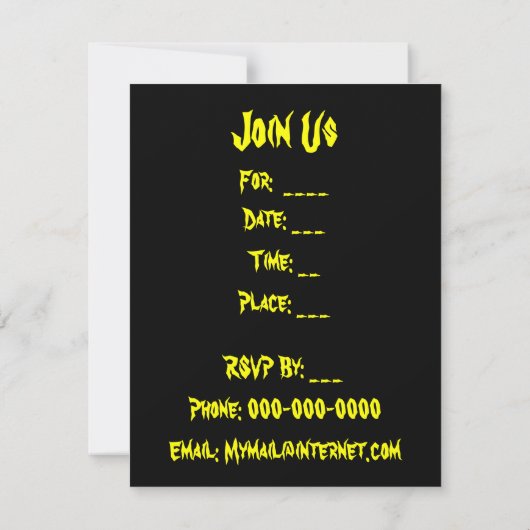 Black Cat Flying School Aangepaste Uitnodigingen (Achterkant)