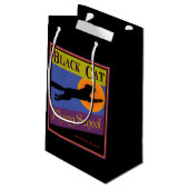 Black Cat Flying School  Halloween Klein Cadeauzakje (Achterkant Gekanteld)