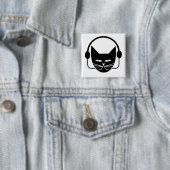 Black Cat FM Pin Vierkante Button 5,1 Cm (In situ)