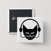 Black Cat FM Pin Vierkante Button 5,1 Cm (Voorkant /achterkant)