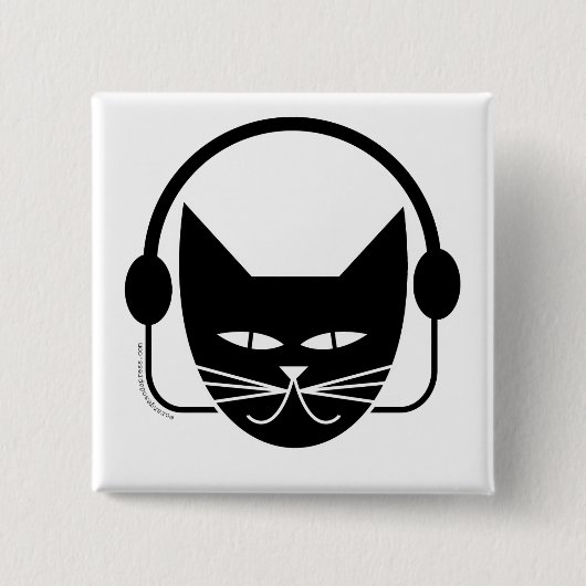 Black Cat FM Pin Vierkante Button 5,1 Cm (Voorkant)
