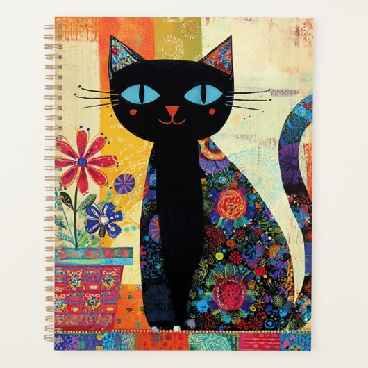 Black Cat Folk Art Planner (Voorkant)