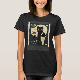 Black Cat Football Ice Cream T-shirt