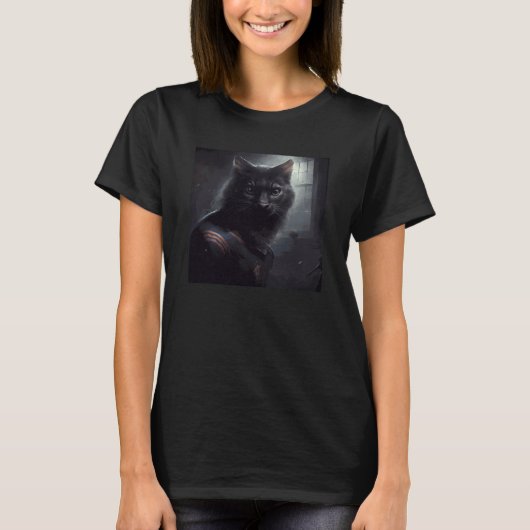 Black Cat Football Video Games T-shirt (Voorkant)