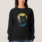 Black Cat Forest Moon Mystical Black Cat Trui (Voorkant)