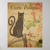 Black Cat  Frans Briefkaart Poster (Voorkant)