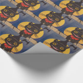 Black Cat Full Moon Bat Cadeaupapier (Hoek)