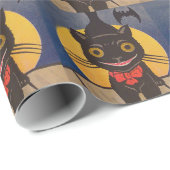 Black Cat Full Moon Bat Cadeaupapier (Rol Hoek)