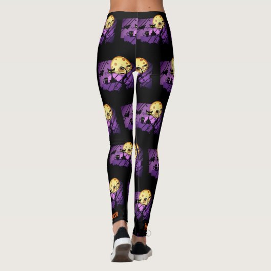 Black Cat Full Moon Happy Halloween-Leggings Leggings (Achterkant)