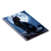 Black Cat | Full Moon Pet Painting Notitieboek (Rechterzijde)