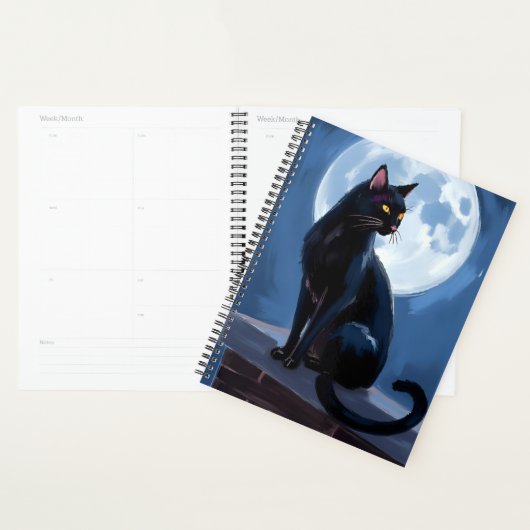 Black Cat | Full Moon Pet Painting Planner (Display)